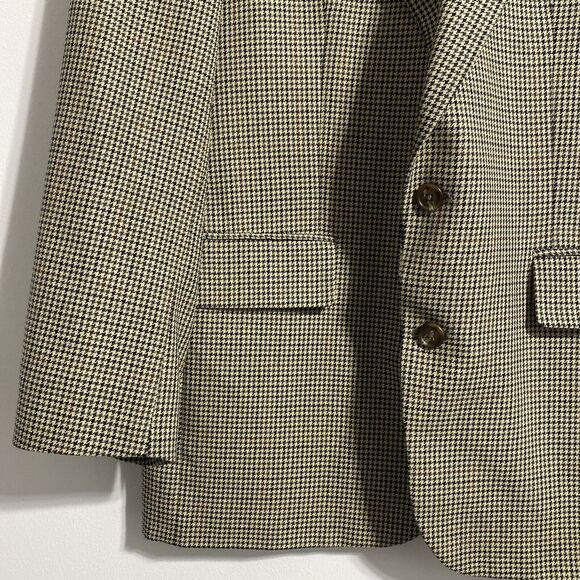 Chaps Ralph Lauren Wool Silk Sport Coat Mens 42R Houndstooth Blazer Suit Jacket - Picture 5 of 16